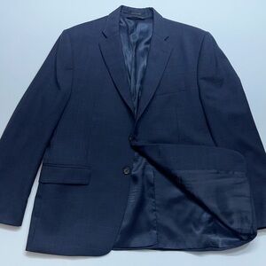 Ralph Lauren Wool Sport Coat Mens 42S Two Button Blue Windowpane Made in Canada